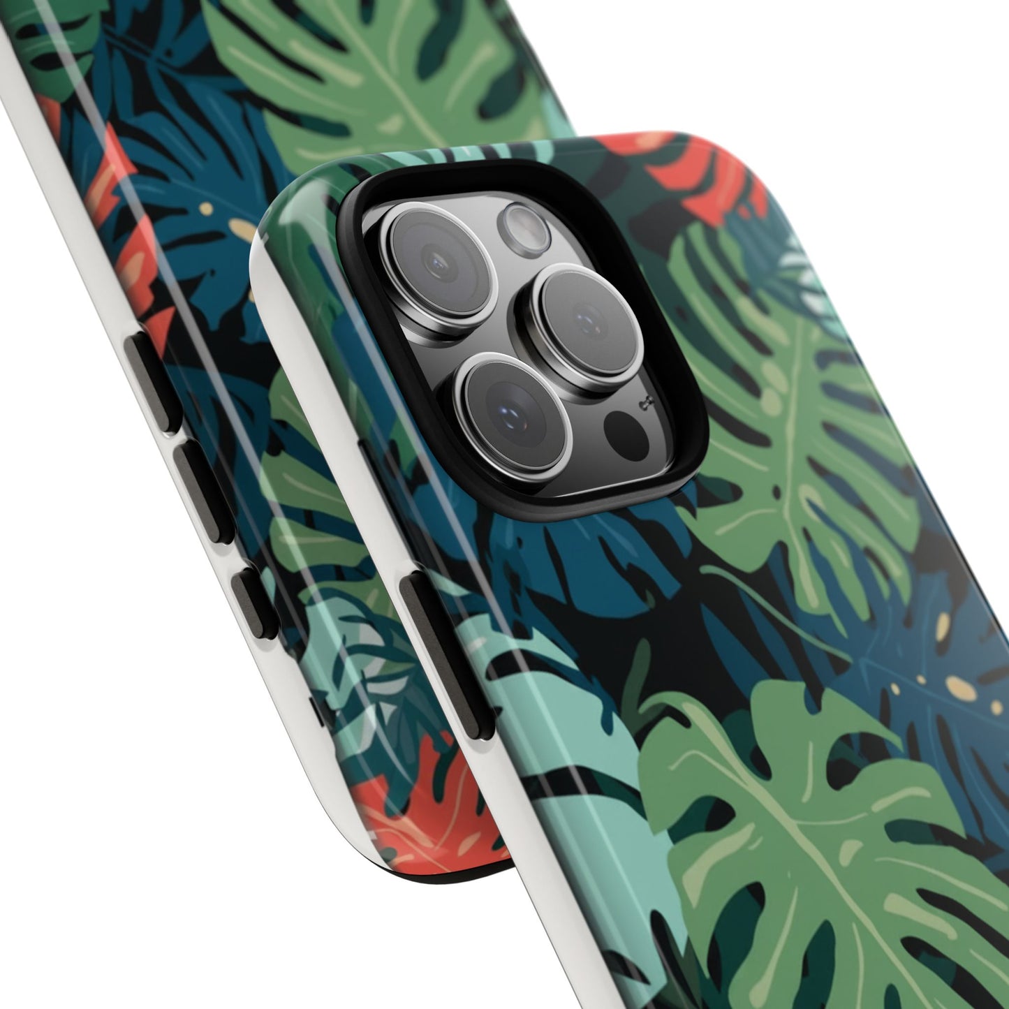 Tropical Monstera Phone Case — Colorful Leaf Protective Tough Case