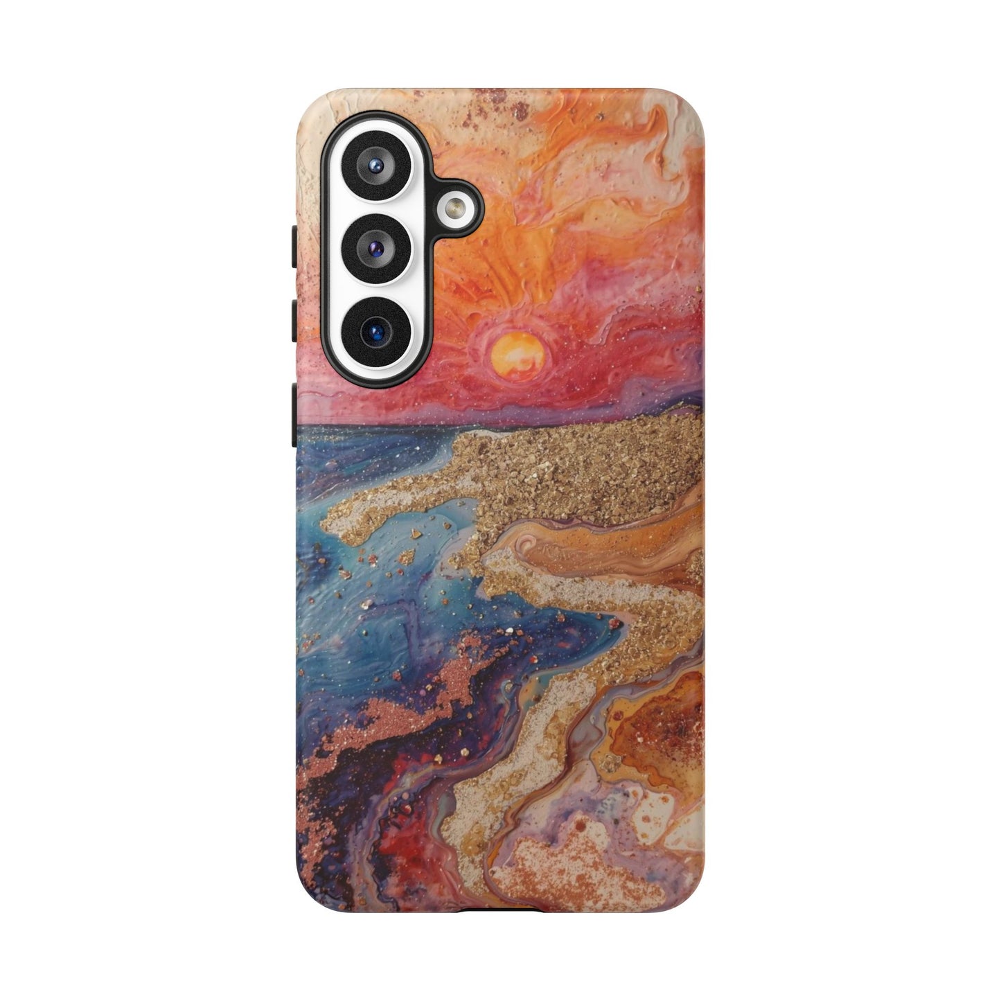 Sunset Coast Phone Case — Colorful Abstract Beach Art Tough Case