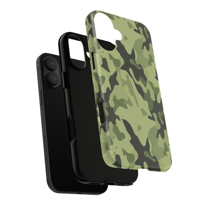 Camo Tough Phone Case — Military Green Protective iPhone Cover