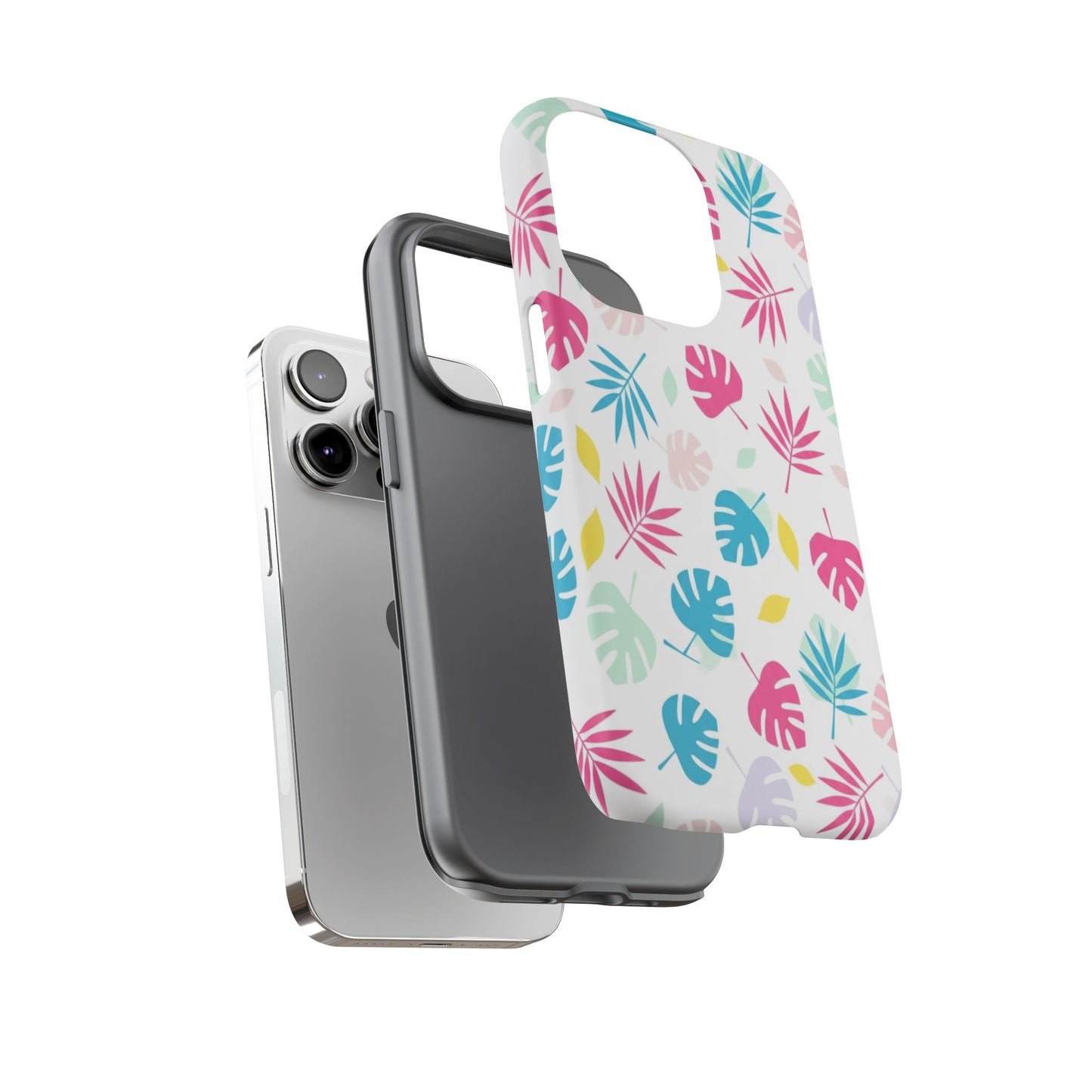 Tropical Leaf Phone Case — Colorful Pastel Monstera & Palm iPhone Case