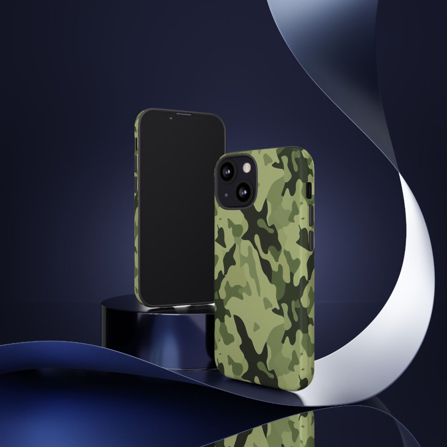 Camo Tough Phone Case — Military Green Protective iPhone Cover