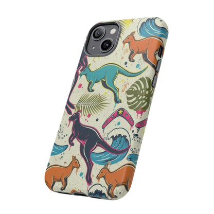 Tough Cases — Colorful Surfing Kangaroo Phone Case