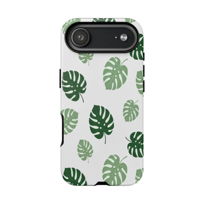 Monstera Leaf Phone Case — Tropical Green Pattern Tough Case