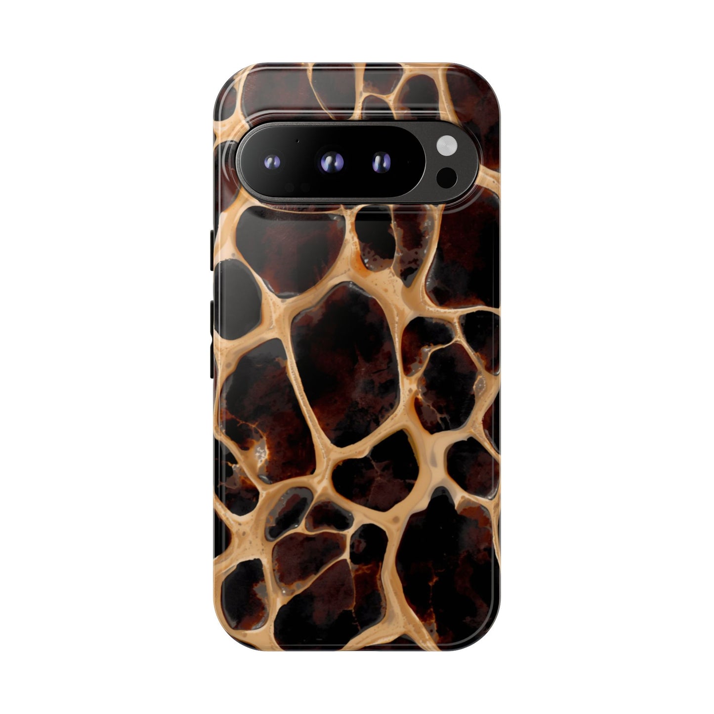 Phone Case — Brown Leather Dot Texture Rugged Protective Cover