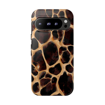 Phone Case — Brown Leather Dot Texture Rugged Protective Cover