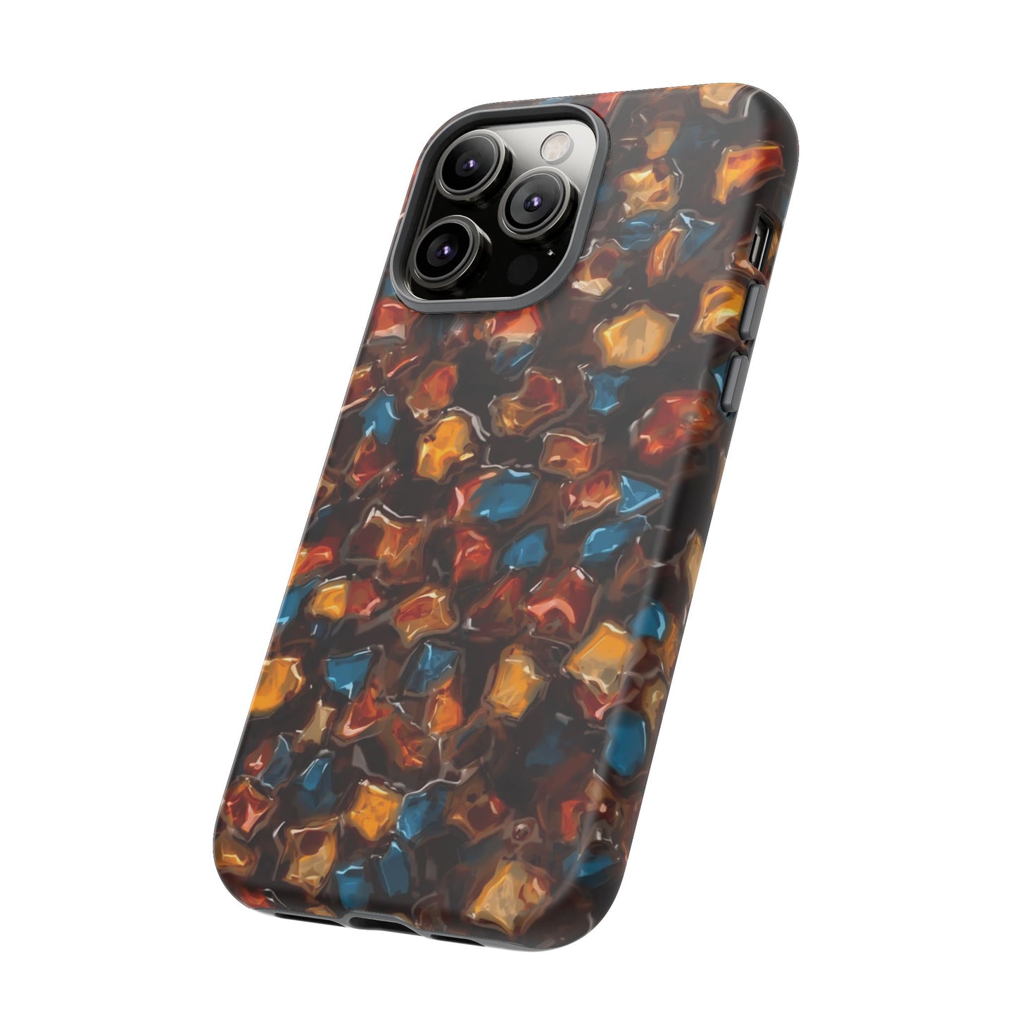 Phone Case - Amber Tortoiseshell Mosaic Protective Cover