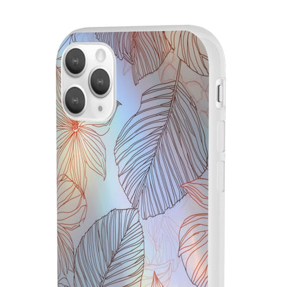 Floral Holographic Phone Case — Iridescent Leaves & Flowers Flexi Case
