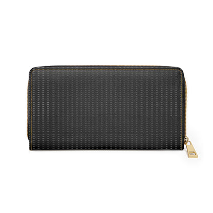 Black Carbon Fiber Zipper Wallet – Slim RFID-Style Travel Wallet