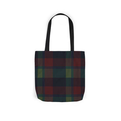 Plaid Canvas Tote Bag — Dark Autumn Tartan Market Tote