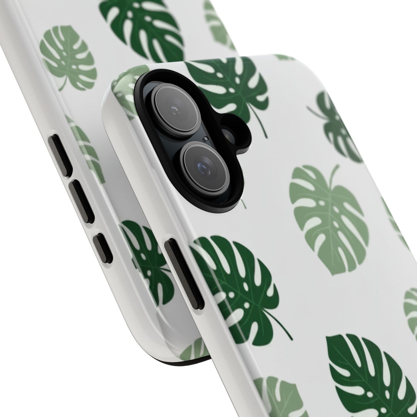 Monstera Leaf Tough Phone Case – Tropical Green Palm Pattern Protective Cover