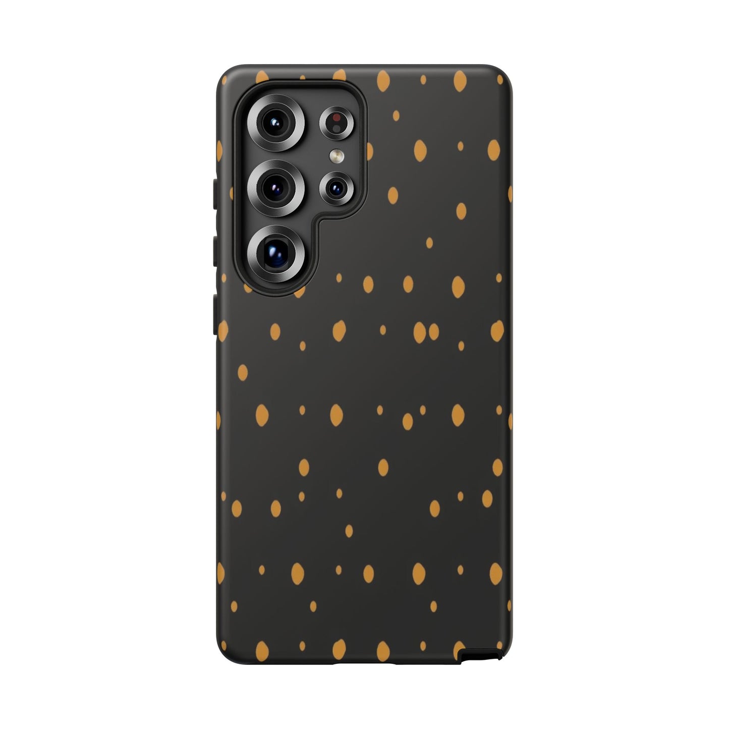 Black & Gold Dot Tough Phone Case — Protective Sparkle Pattern