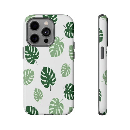 Monstera Leaf Phone Case — Tropical Green Pattern Tough Case