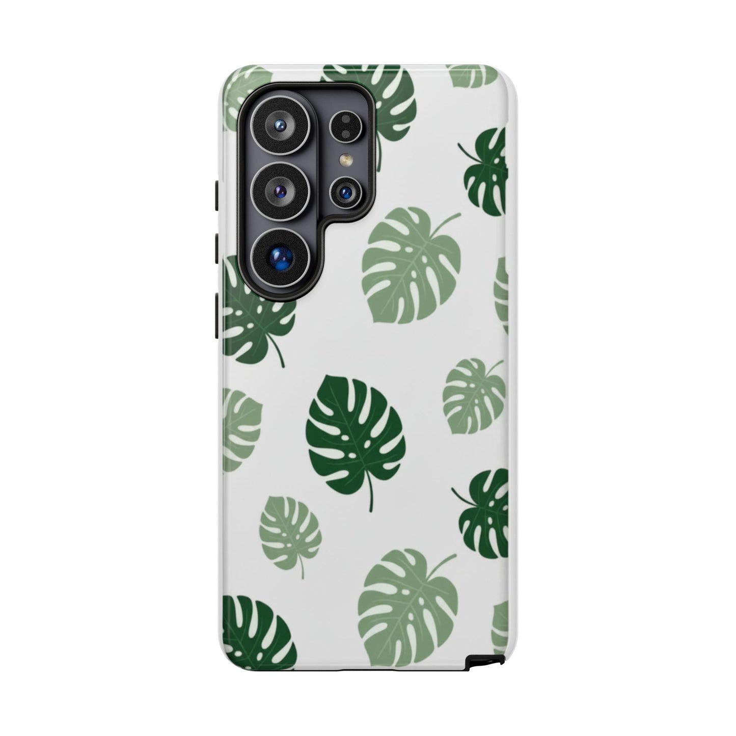 Monstera Leaf Tough Phone Case – Tropical Green Palm Pattern Protective Cover
