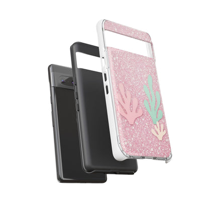 Pink Glitter Seaweed Tough Case - Sparkle Protective Phone Cover