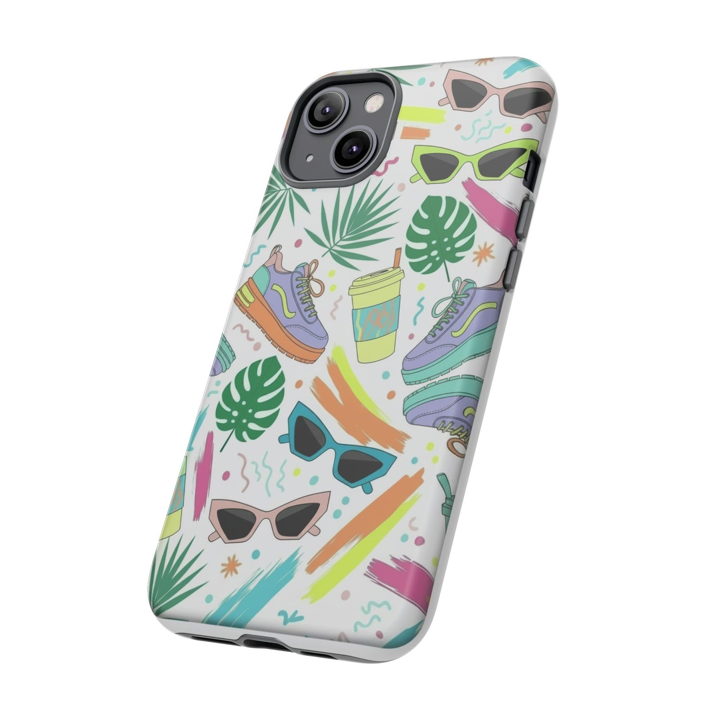 Tough Cases — Colorful Retro Sneakers & Sunglasses Phone Case