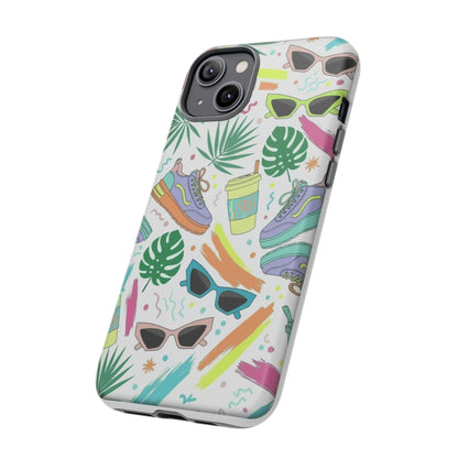 Tough Cases — Colorful Retro Sneakers & Sunglasses Phone Case