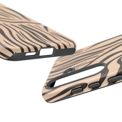 Zebra Stripe Tough Phone Case – Neutral Animal Print Protective Cover