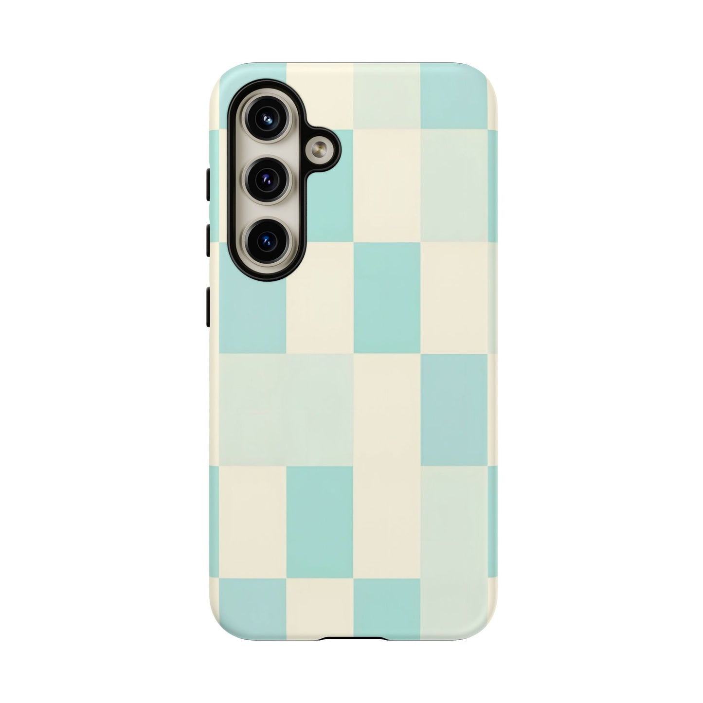 Pastel Checkerboard Tough Case – Mint & Cream Protective Phone Cover