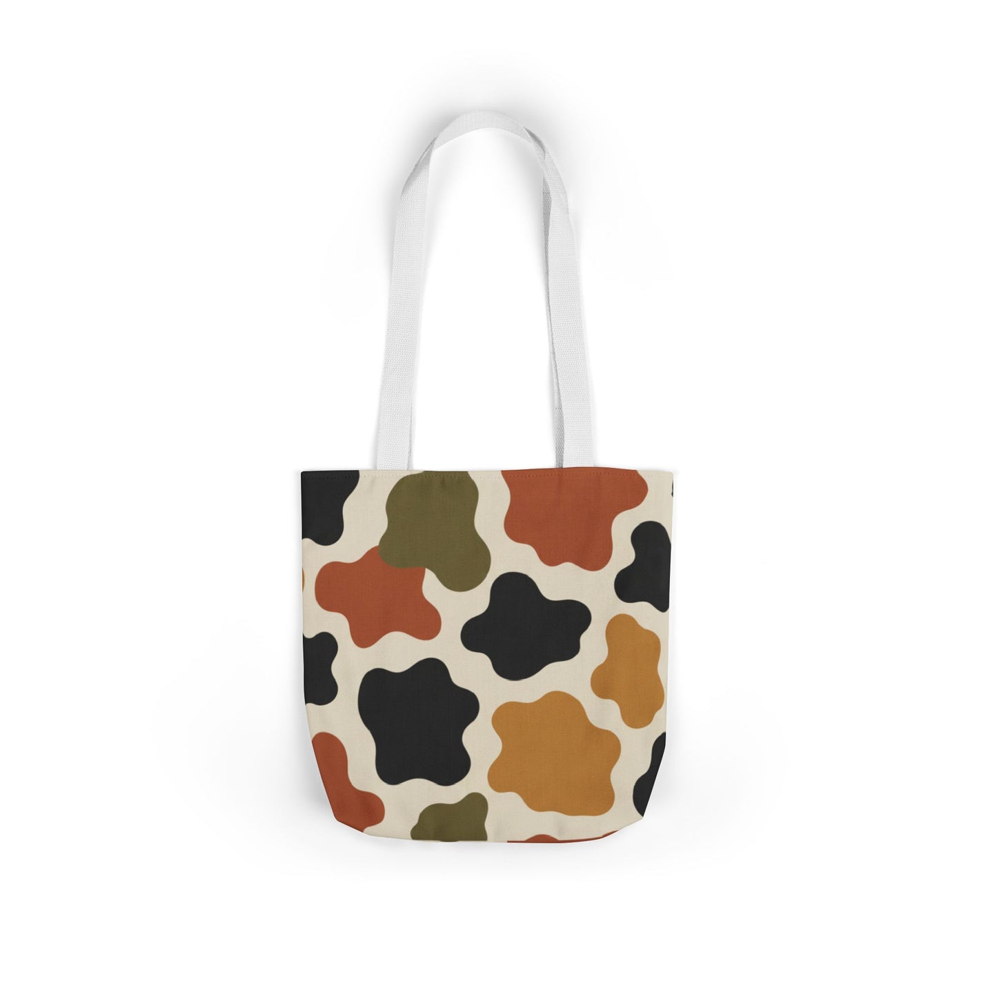Abstract Earth-Tone Pattern Canvas Tote Bag