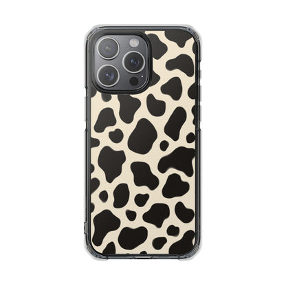 Cow Print Clear Magnetic Phone Case — Impact-Resistant Stylish Protection