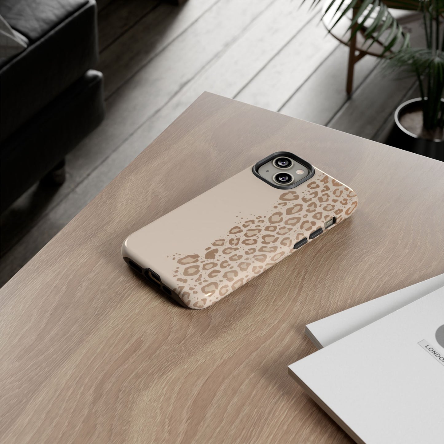 Phone Case – Beige Leopard Print Protective Cover