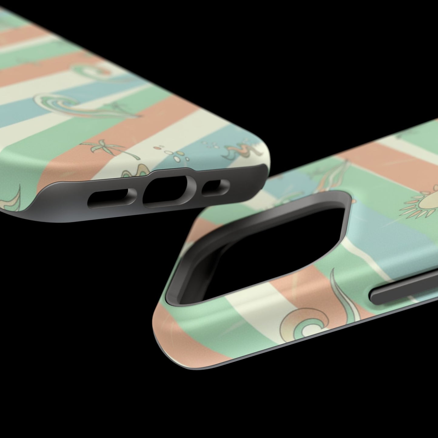 Magnetic Impact-Resistant Phone Case — Retro Surf Stripes
