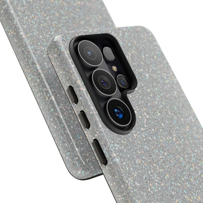 Glitter Silver Tough Phone Case — Sparkling Protective Phone Case