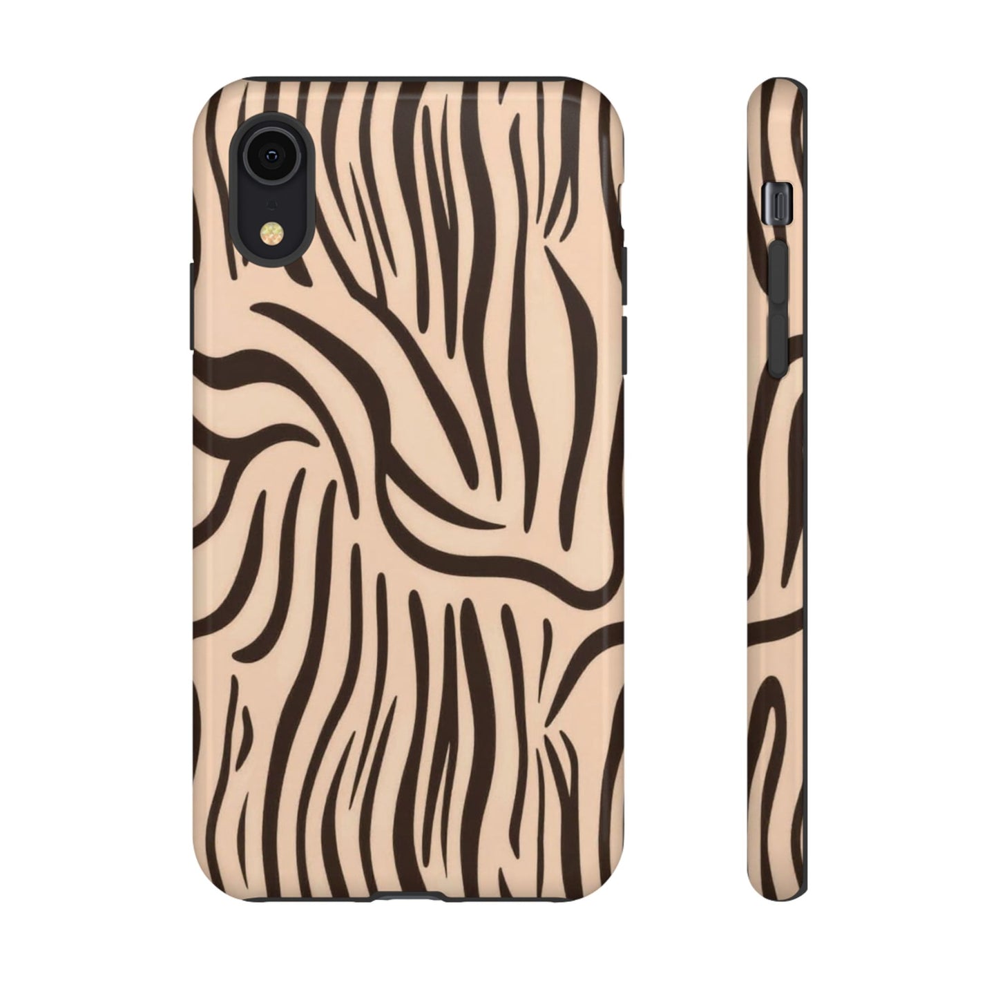 Zebra Stripe Tough Phone Case – Neutral Animal Print Protective Cover