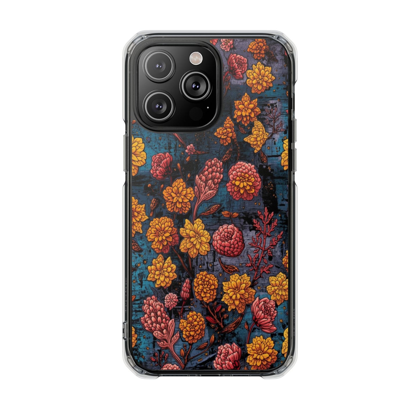 Clear Magnetic Impact Phone Case — Autumn Floral Pattern