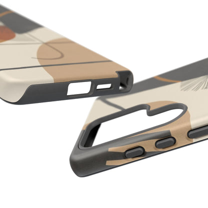 Abstract Earth Tone Phone Case — Mid-Century Minimalist Tough Case