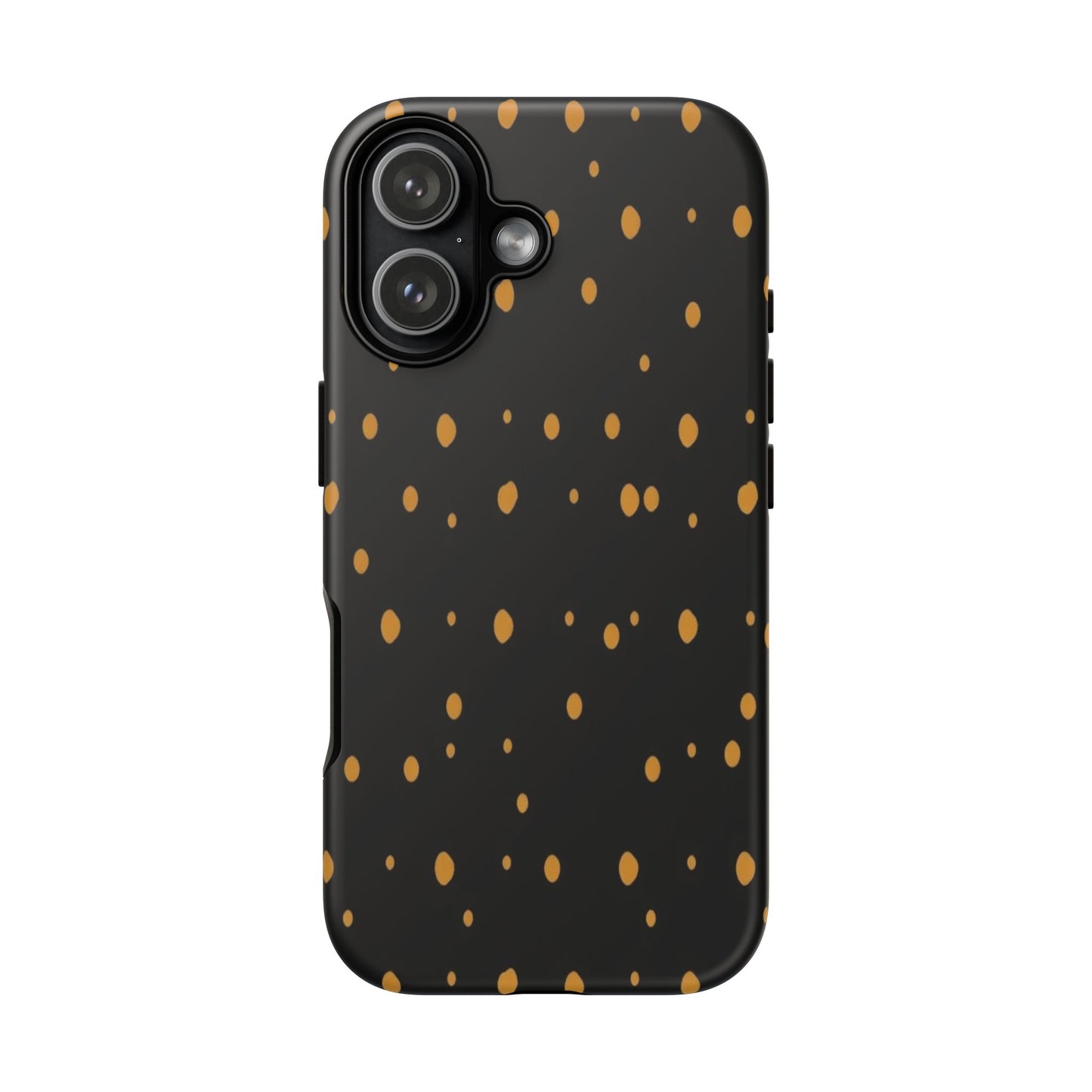 Black & Gold Dot Tough Phone Case — Protective Sparkle Pattern