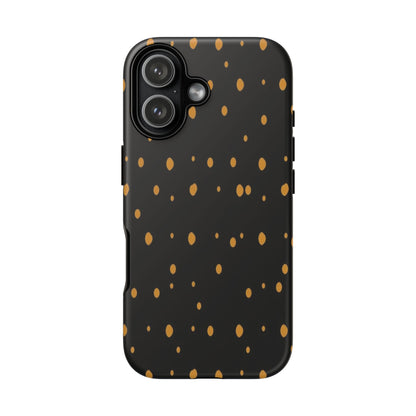 Black & Gold Dot Tough Phone Case — Protective Sparkle Pattern