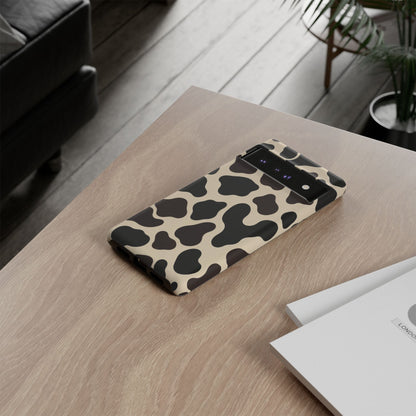 Cow Print Phone Case — Black & Cream Protective  Case