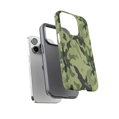 Camo Tough Phone Case — Military Green Protective iPhone Cover