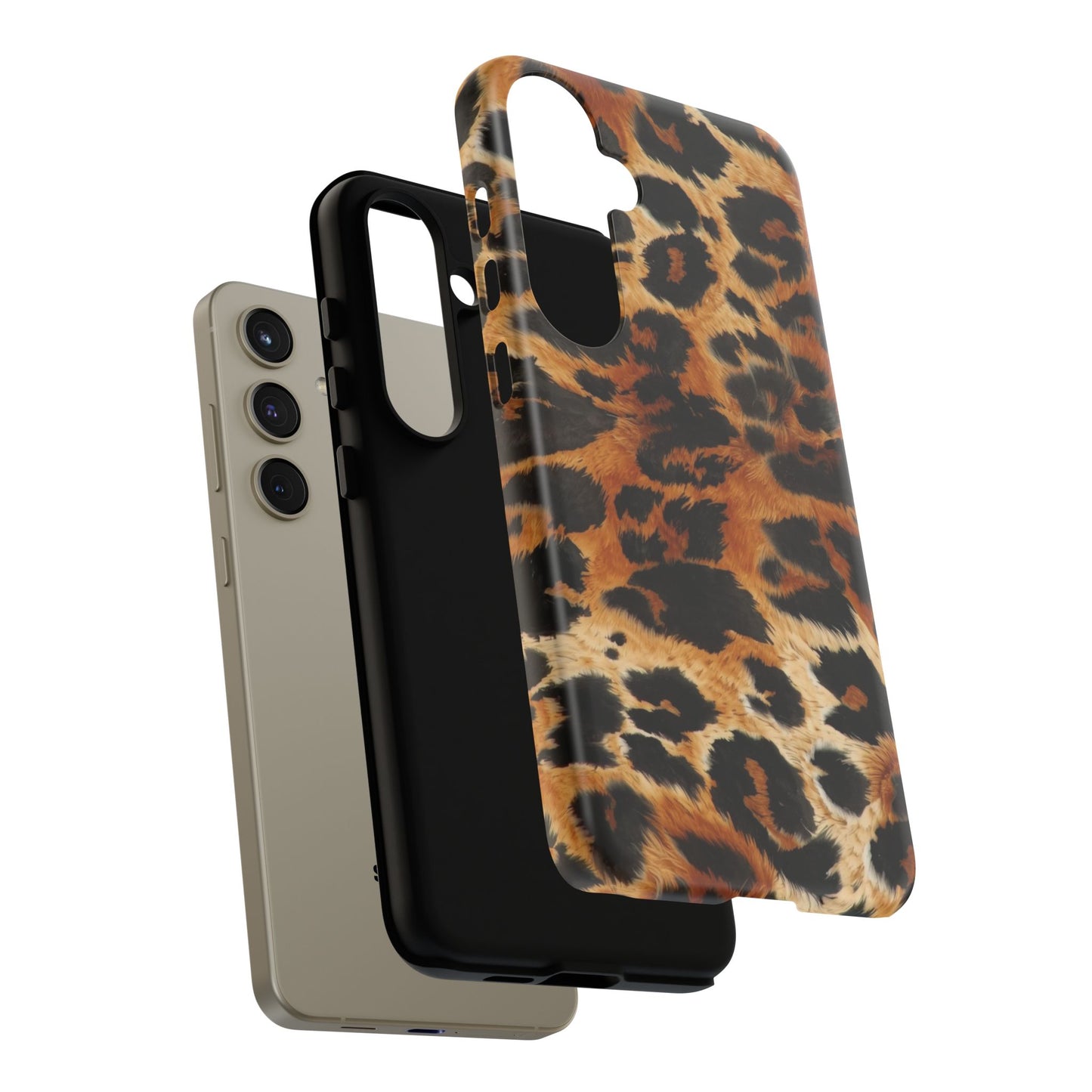 Leopard Print Tough Phone Case – Rugged Protective iPhone Cover