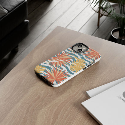 Tropical Palm Tough Phone Case – Retro Wave Floral Protective Cover