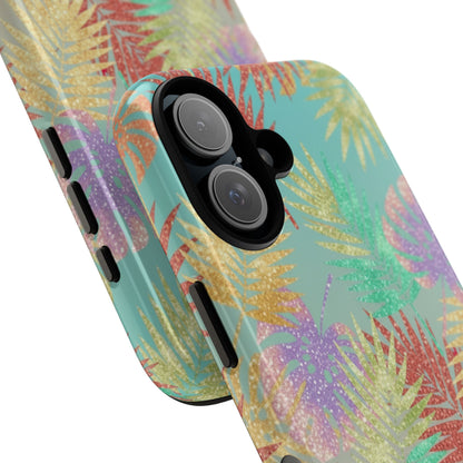 Tropical Palm Leaf Tough Phone Case – Colorful Pastel Botanical Protection