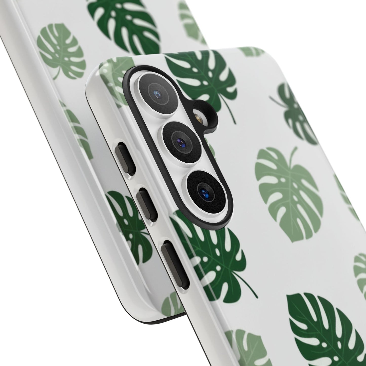 Monstera Leaf Tough Phone Case – Tropical Green Palm Pattern Protective Cover