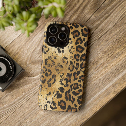 Leopard Print Tough Phone Case — Durable Protective iPhone Cover