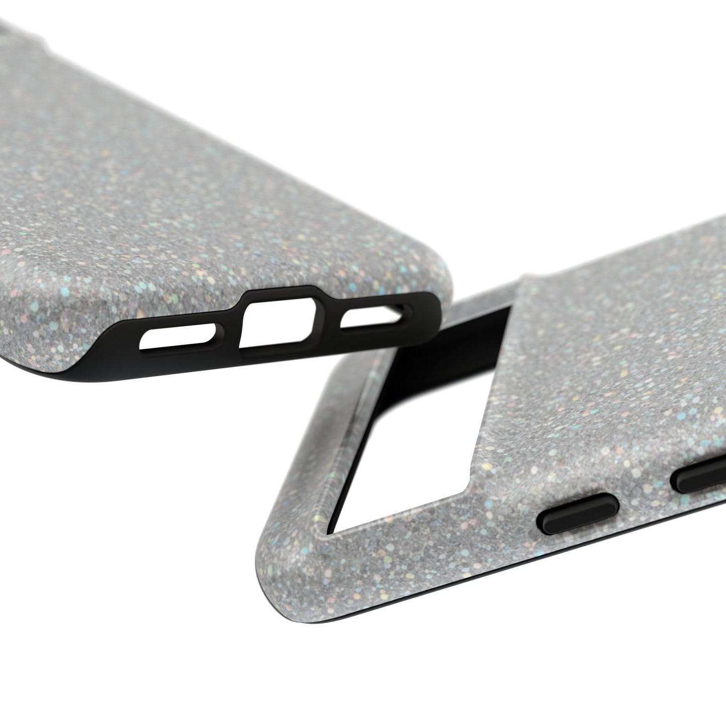 Glitter Silver Tough Phone Case — Sparkling Protective Phone Case