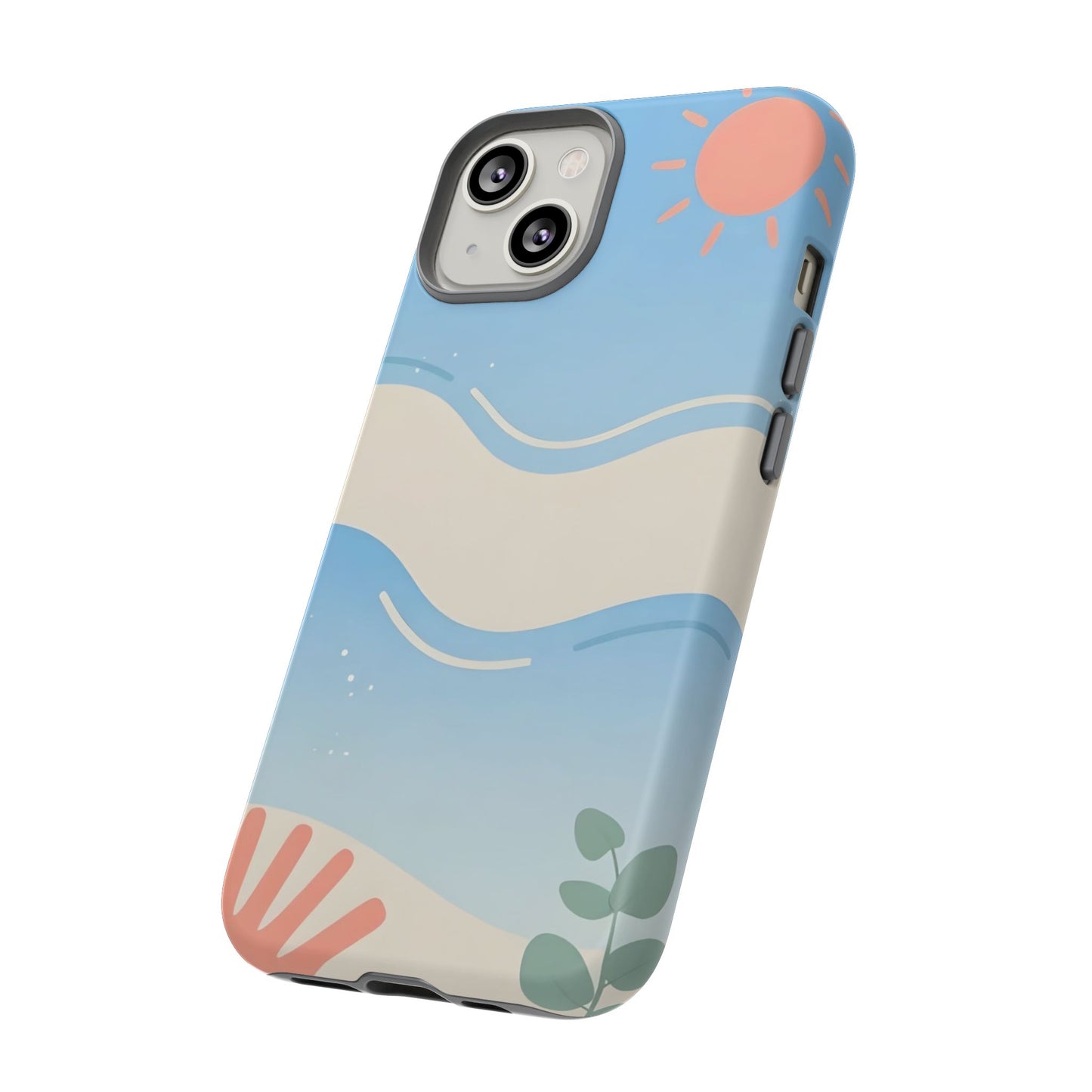 Beach Waves Tough Phone Case — Summer Sun & Seashell Protective Cover