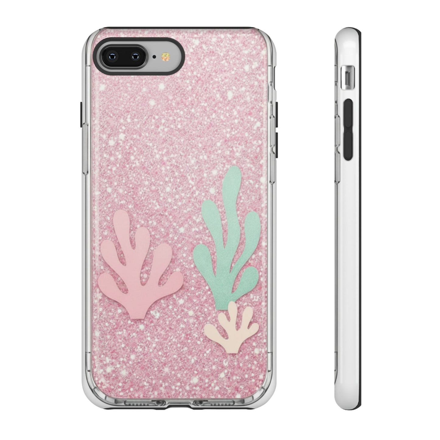 Pink Glitter Seaweed Tough Case - Sparkle Protective Phone Cover