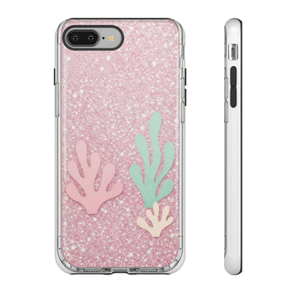 Pink Glitter Seaweed Tough Case - Sparkle Protective Phone Cover
