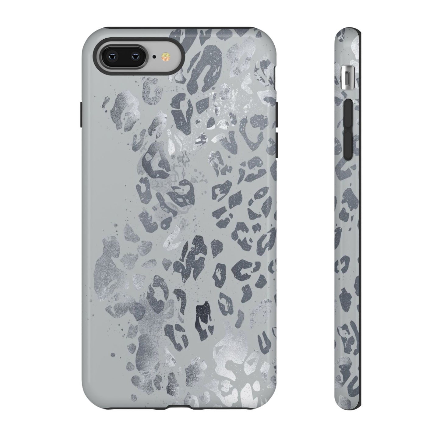 Gray Leopard Print Tough Phone Case