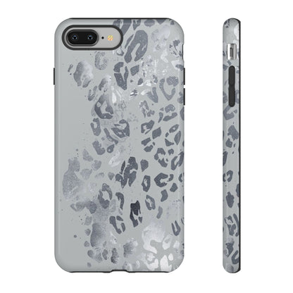 Gray Leopard Print Tough Phone Case