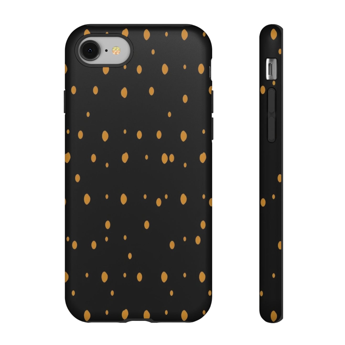 Black & Gold Dot Tough Phone Case — Protective Sparkle Pattern