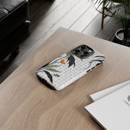 Floral Woven Tough Phone Case — Protective Botanical iPhone Cover