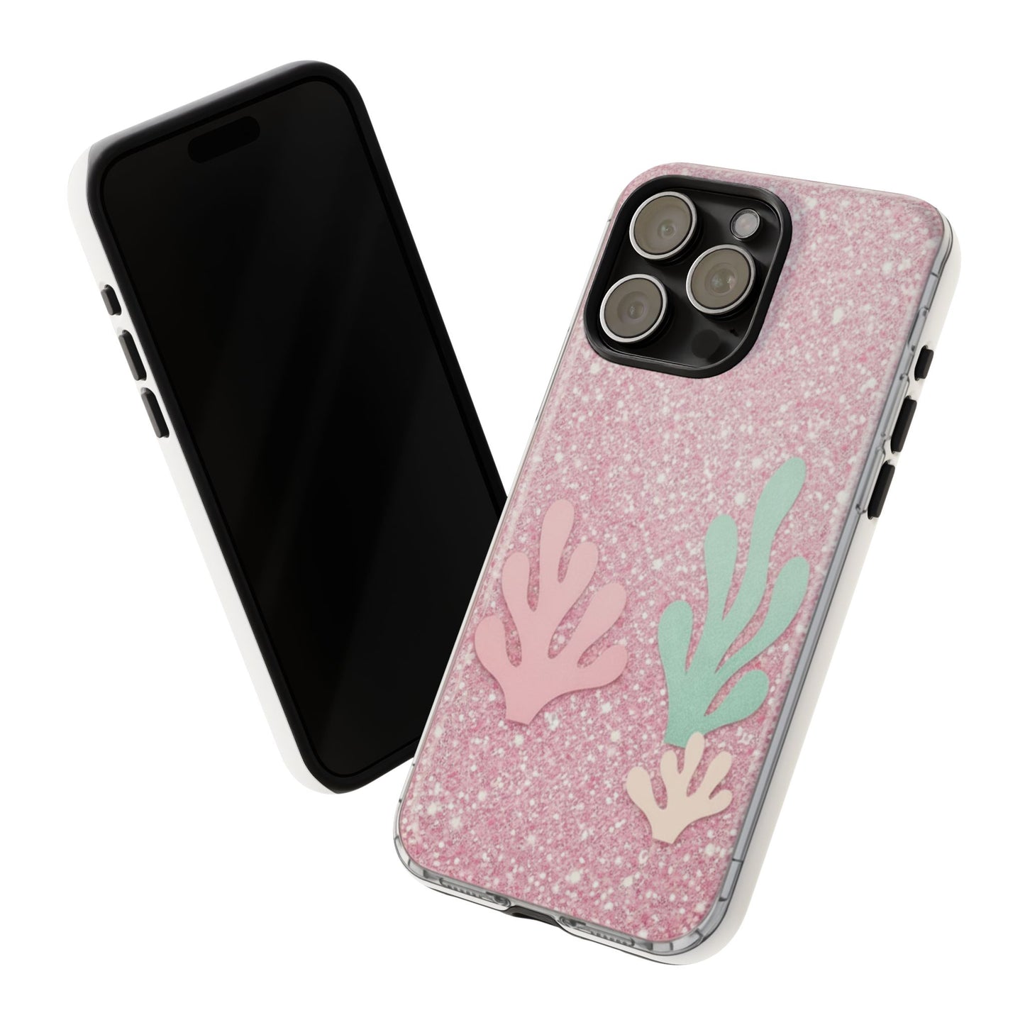 Pink Glitter Seaweed Tough Case - Sparkle Protective Phone Cover