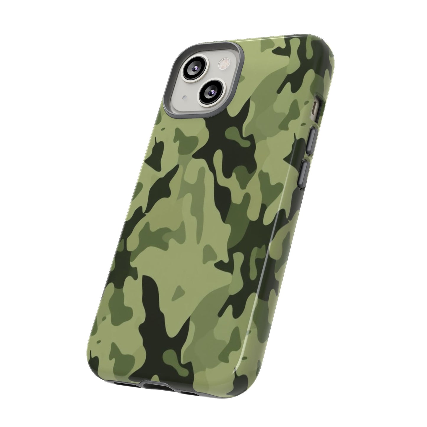 Camo Tough Phone Case — Military Green Protective iPhone Cover