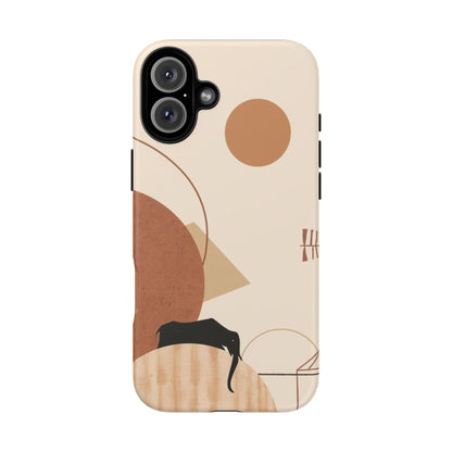 Abstract Earth Tones Phone Case — Minimal Geometric Design